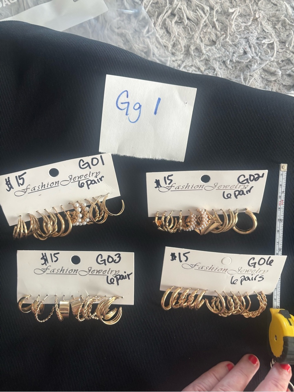 Gold-Tone Hoop Earring Set - Fashion Jewelry (36) pairs Lot Gg01